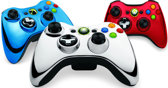 Xbox 360 Chrome Wireless Controllers  Xbox 360 Chrome Wireless Controllers