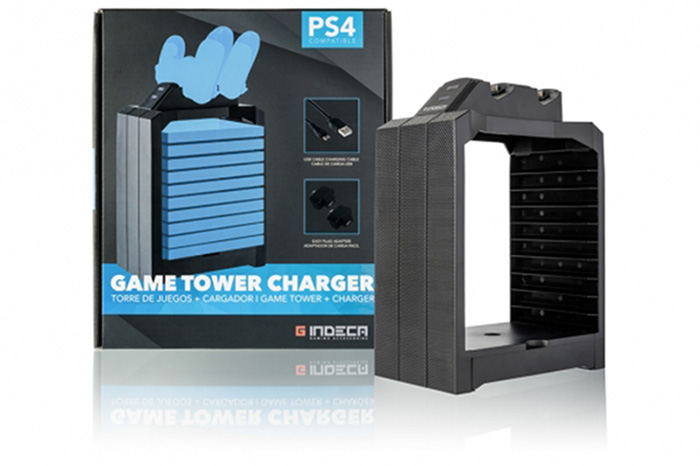 game tower charge gamepad ps4 indeca torre de carga para mandos y juegos ps4 complementos ps4 periféricos útiles para jugadores ideal para gamers gaming accesorios