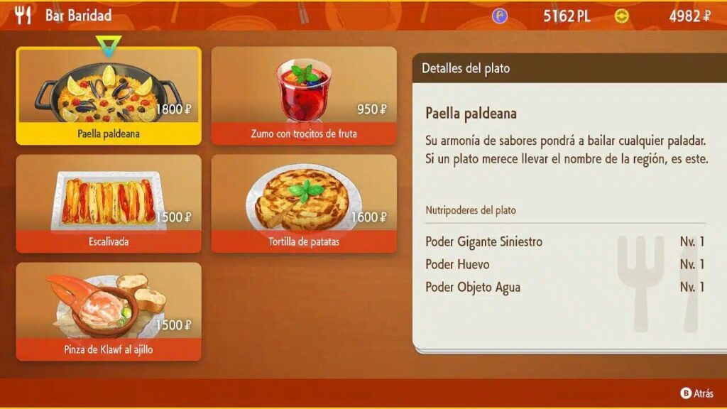 Pokémon Escarlata Púrpura comidas españolas BornToPlay.es